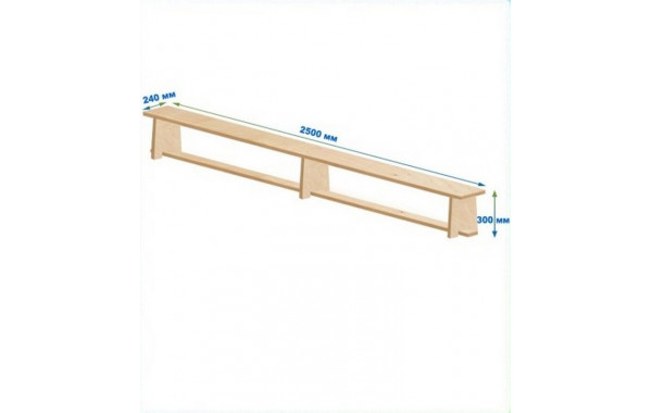 Скамейка гимнастическая 2500мм (фанерная) ножки фанера Dinamika 600_380