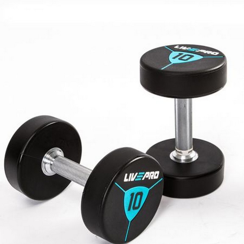 Гантели в уретане 40 кг Live Pro Premium Urethane Dumbbells LP8000-40 800_800