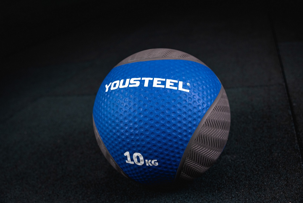 Медицинбол резиновый 10KG YouSteel 28,6см 1197_800