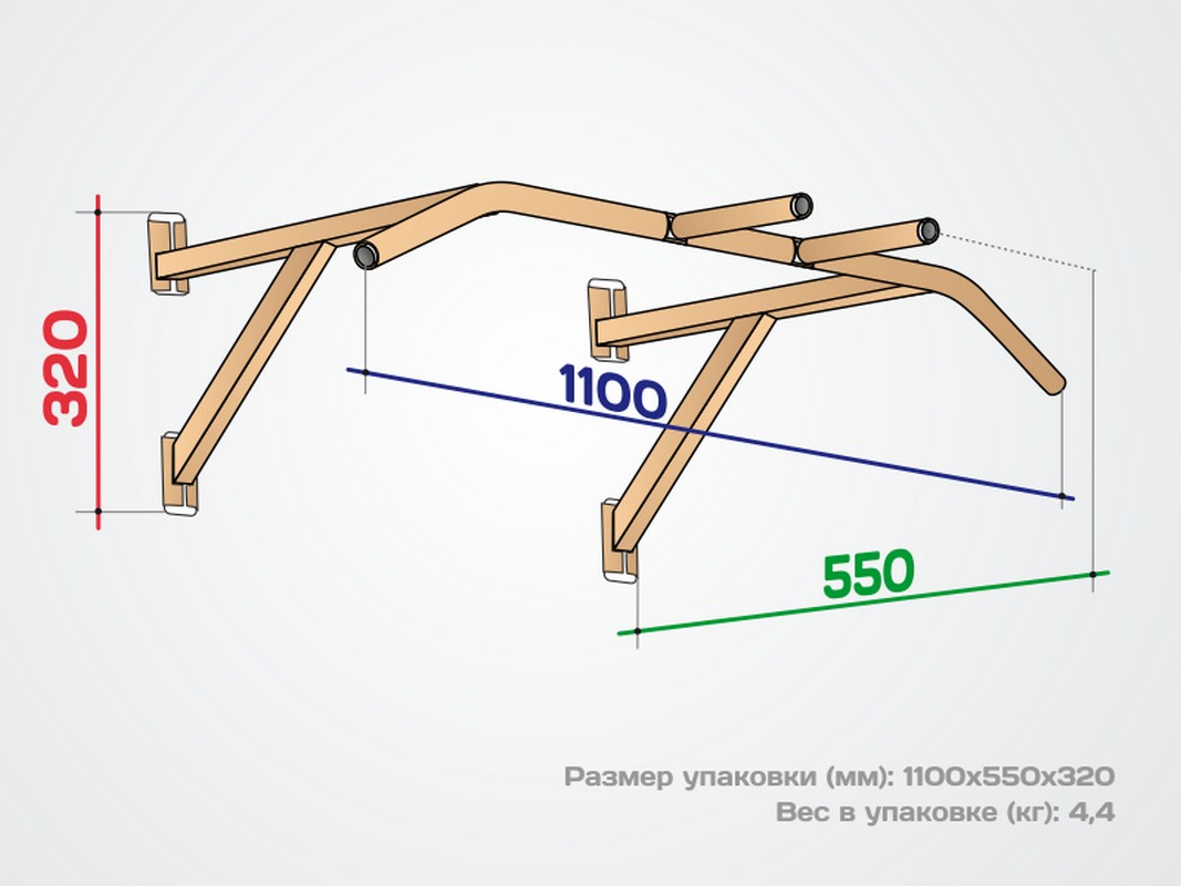 Турник настенный Spektr Sport Фронт, черный 1067_800