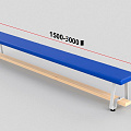 Скамейка гимнастическая полумягкая, ножка - металл Glav 04.303.1-2000 Длина 200см 120_120